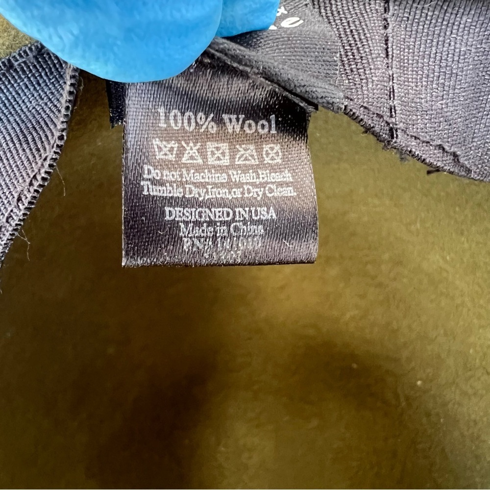 Live & Ique Elegant Olive Green 100% Wool Wide Brim Hat - Picture 6 of 6